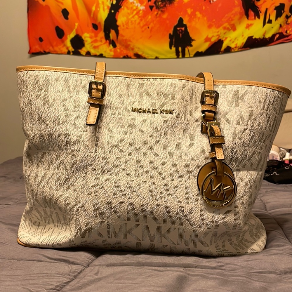 White MK Tote